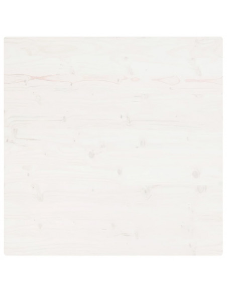 Piano Tavolo Bianco 70x70x2,5cm Legno Massello di Pino Quadrato