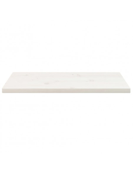 Piano Tavolo Bianco 80x40x2,5 Legno Massello Pino Rettangolare
