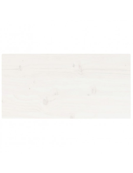 Piano Tavolo Bianco 80x40x2,5 Legno Massello Pino Rettangolare
