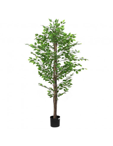 Pianta di Ficus Artificiale 1260 Foglie 200 cm Verde