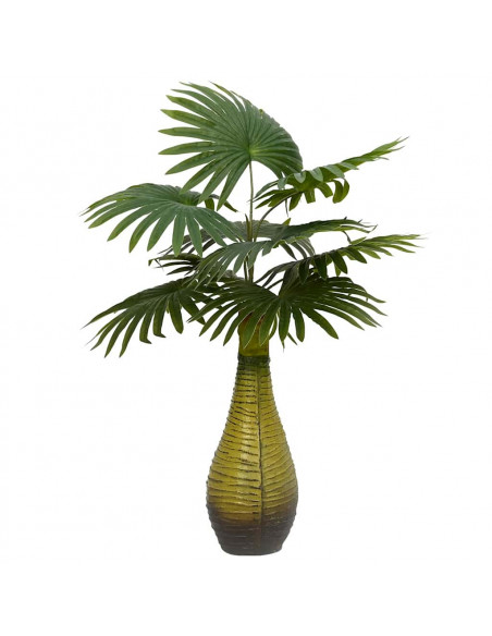 Pianta di Palma Artificiale 9 Foglie 65 cm Verde