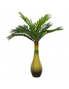 Pianta di Palma Artificiale 9 Foglie 70 cm Verde 2