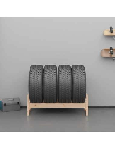 Portapneumatici 120x40x40 cm in Legno Massello di Pino