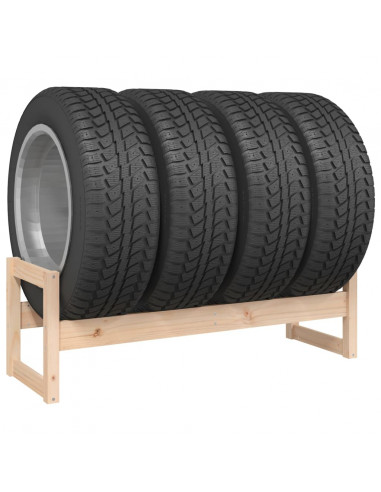 Portapneumatici 120x40x40 cm in Legno Massello di Pino