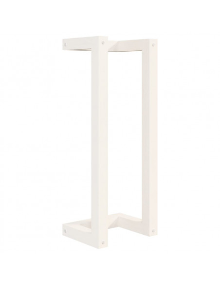 Portasciugamani Bianco 23x18x60 cm in Legno Massello di Pino