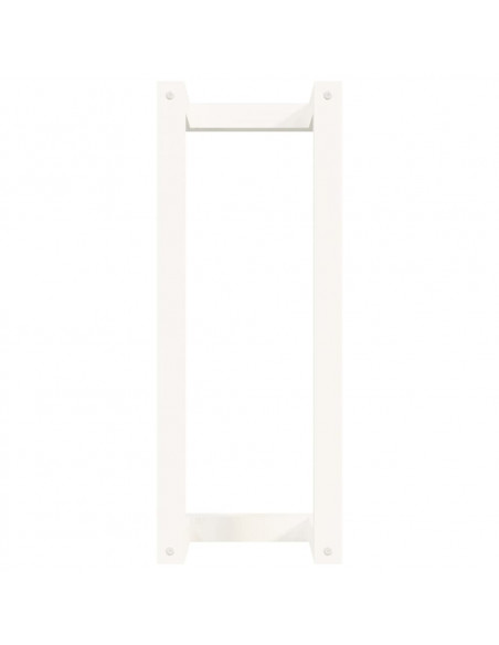 Portasciugamani Bianco 23x18x60 cm in Legno Massello di Pino