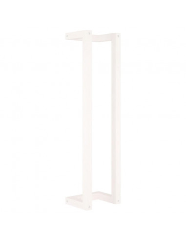 Portasciugamani Bianco 23x18x90 cm in Legno Massello di Pino