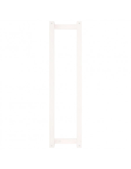 Portasciugamani Bianco 23x18x90 cm in Legno Massello di Pino