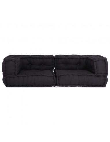 Pouf Modulare Antracite 140x70x36 in Tessuto