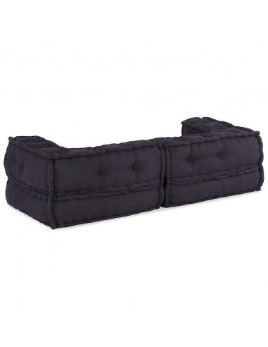 Pouf Modulare Antracite 140x70x36 in Tessuto