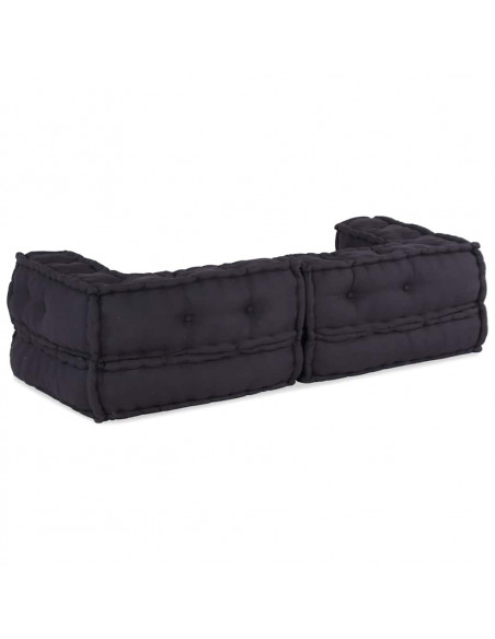 Pouf Modulare Antracite 140x70x36 in Tessuto