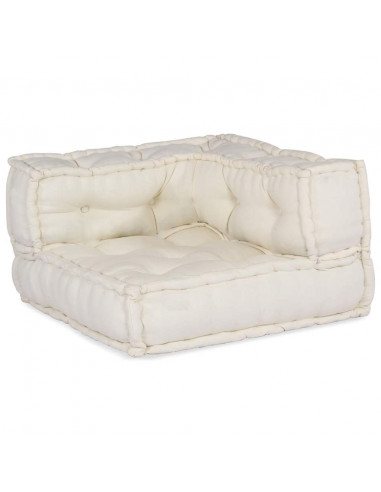 Divano Modulare a 2 Posti Crema 140x70x36 in Tessuto