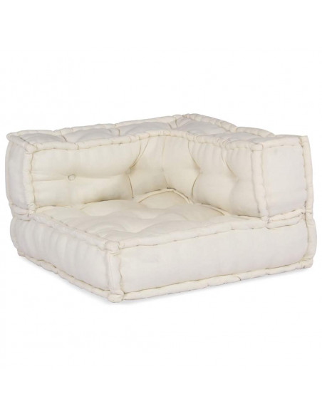 Divano Modulare a 2 Posti Crema 140x70x36 in Tessuto