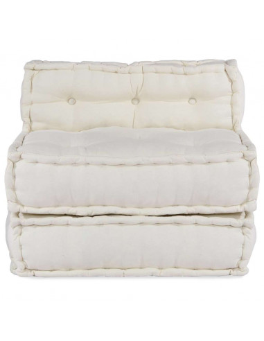 Pouf Modulare Crema 70x70x54 in Tessuto