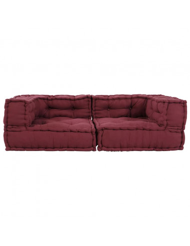 Divano Modulare a 2 Posti Marrone Rossiccio 140x70x36 in Tessuto