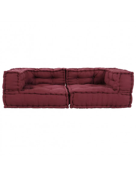 Divano Modulare a 2 Posti Marrone Rossiccio 140x70x36 in Tessuto
