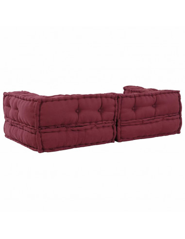 Divano Modulare a 2 Posti Marrone Rossiccio 140x70x36 in Tessuto