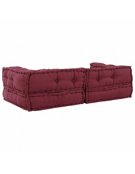 Divano Modulare a 2 Posti Marrone Rossiccio 140x70x36 in Tessuto