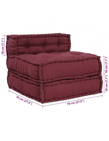 Pouf Modulare Marrone Rossiccio 70x70x54 in Tessuto