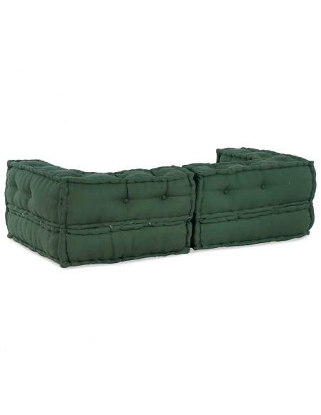 Divano Modulare a 2 Posti Verde 140x70x36 in Tessuto