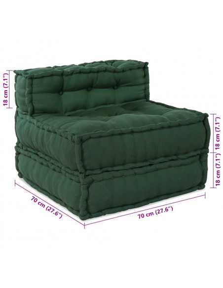 Pouf Modulare Verde 70x70x54 in Tessuto