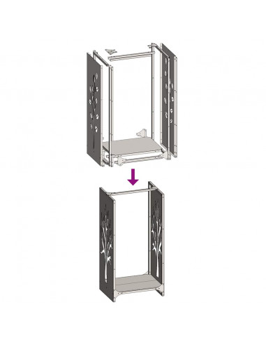 Rastrelliera per Legna da Ardere 40x30x80 cm in Acciaio Inox
