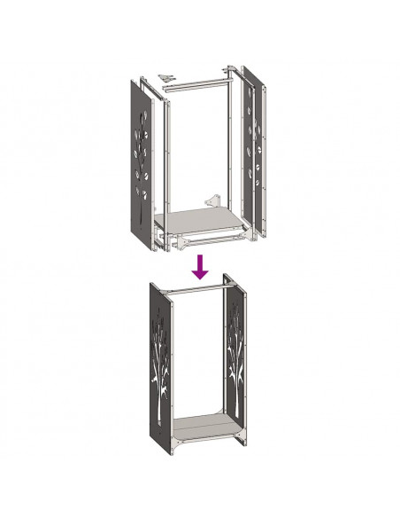Rastrelliera per Legna da Ardere 40x30x80 cm in Acciaio Inox