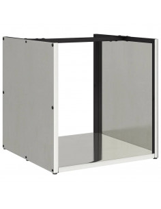 Rastrelliera per Legna da Ardere 40x40x40 cm in Acciaio Inox 2