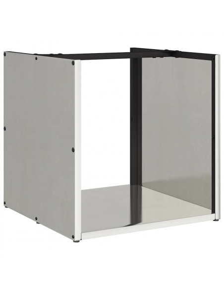 Rastrelliera per Legna da Ardere 40x40x40 cm in Acciaio Inox