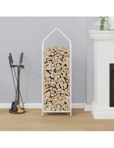 Rastrelliera per Legna da Ardere Bianca 40x25x120 cm
