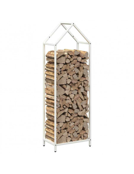 Rastrelliera per Legna da Ardere Bianca 40x25x120 cm