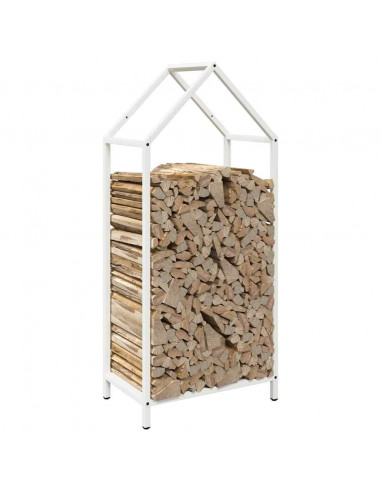 Rastrelliera per Legna da Ardere Bianca 40x25x90 cm