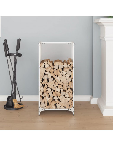 Rastrelliera per Legna da Ardere Bianca 40x30x80 cm