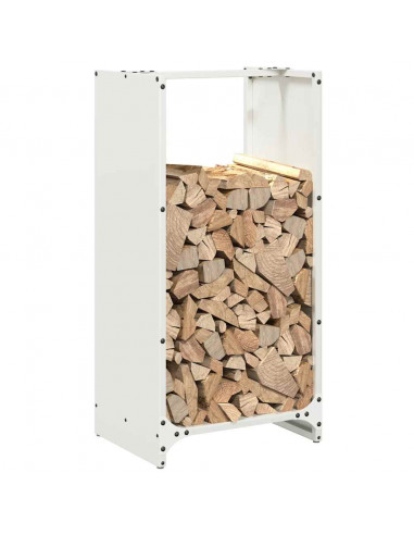 Rastrelliera per Legna da Ardere Bianca 40x30x80 cm