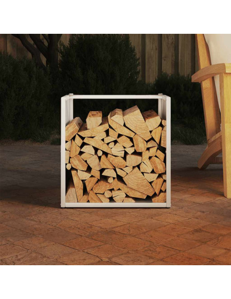 Rastrelliera per Legna da Ardere Bianca 40x40x40 cm