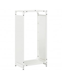 Rastrelliera per Legna da Ardere Bianca 44x28x90 cm 2