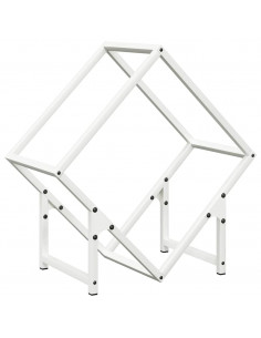 Rastrelliera per Legna da Ardere Bianca 50x25x50 cm 2