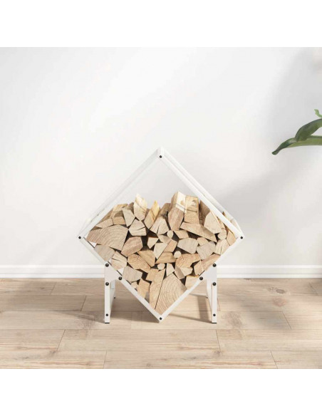 Rastrelliera per Legna da Ardere Bianca 50x25x50 cm