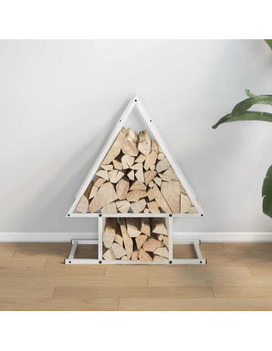 Rastrelliera per Legna da Ardere Bianca 50x25x60 cm
