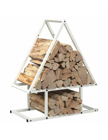 Rastrelliera per Legna da Ardere Bianca 50x25x60 cm