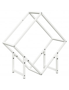 Rastrelliera per Legna da Ardere Bianca 60x25x60 cm 2