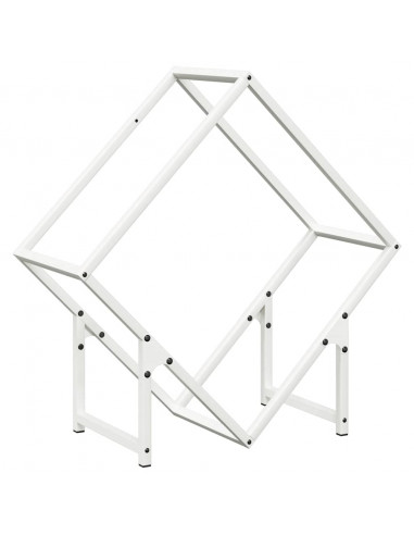 Rastrelliera per Legna da Ardere Bianca 60x25x60 cm