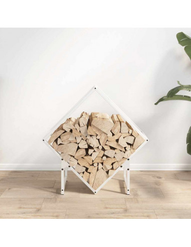Rastrelliera per Legna da Ardere Bianca 60x25x60 cm