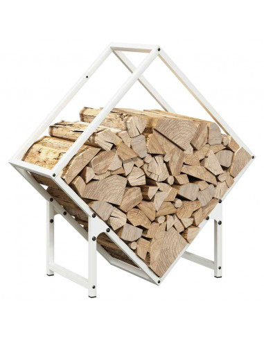 Rastrelliera per Legna da Ardere Bianca 60x25x60 cm
