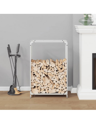 Rastrelliera per Legna da Ardere Bianca 60x28x90 cm
