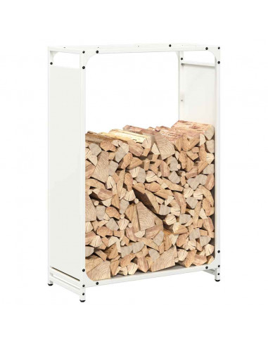 Rastrelliera per Legna da Ardere Bianca 60x28x90 cm