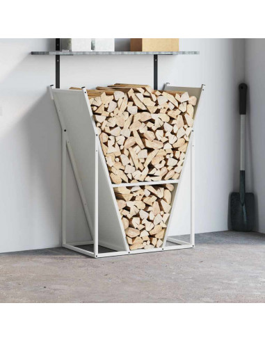 Rastrelliera per Legna da Ardere Bianca 69,5x35x81 cm