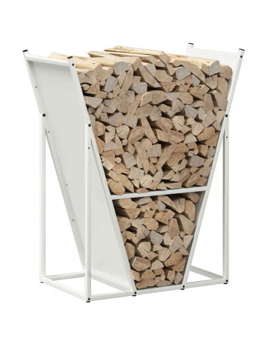 Rastrelliera per Legna da Ardere Bianca 69,5x35x81 cm