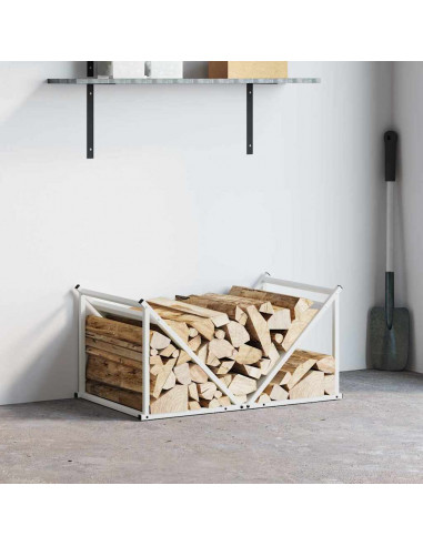 Rastrelliera per Legna da Ardere Bianca 70x43x34,5 cm