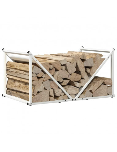 Rastrelliera per Legna da Ardere Bianca 70x43x34,5 cm